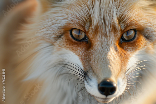 Close-up portrait of red fox face
