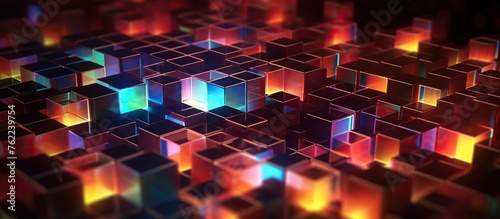 3d rendering of a colorful abstract background with a lot of cubes