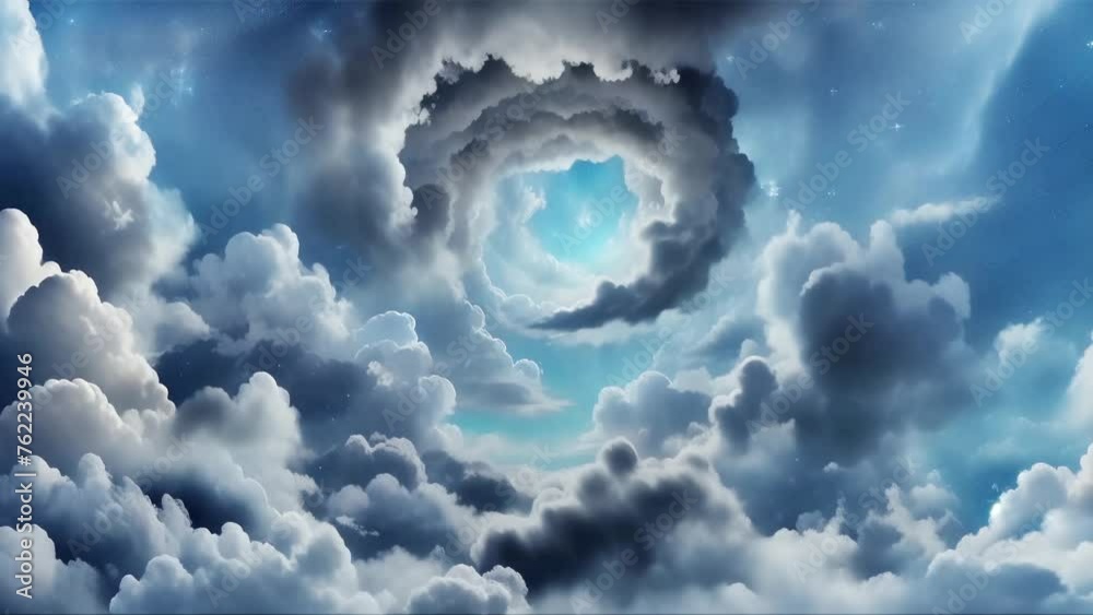 flying through a cloud tunnel