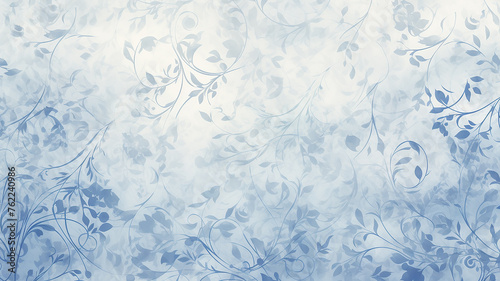 blue vintage floral wallpaper ornament abstract background copy space, classic style design #762240986
