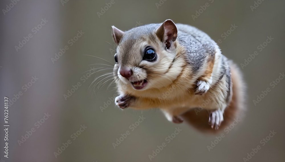 A Flying Squirrel With Its Cheeks Bulging With See