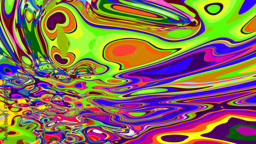 Fototapeta Colorful abstract fluid and liquid background for summer music festival