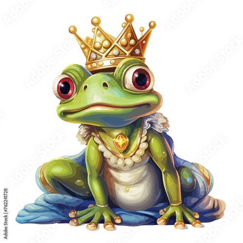 Queen Frog Clipart  isolated on white background