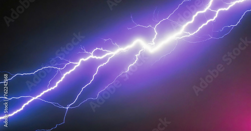 Wallpaper Mural Striking neon lightning bolt in shades of purple and blue, illuminating the darkness with its electrifying energy. Torontodigital.ca