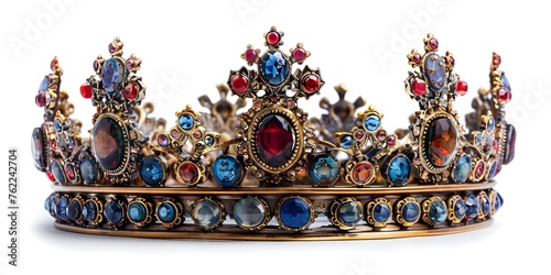 Captivating Regal Headpiece: A Jewel-Encrusted Crown of Commanding Presence