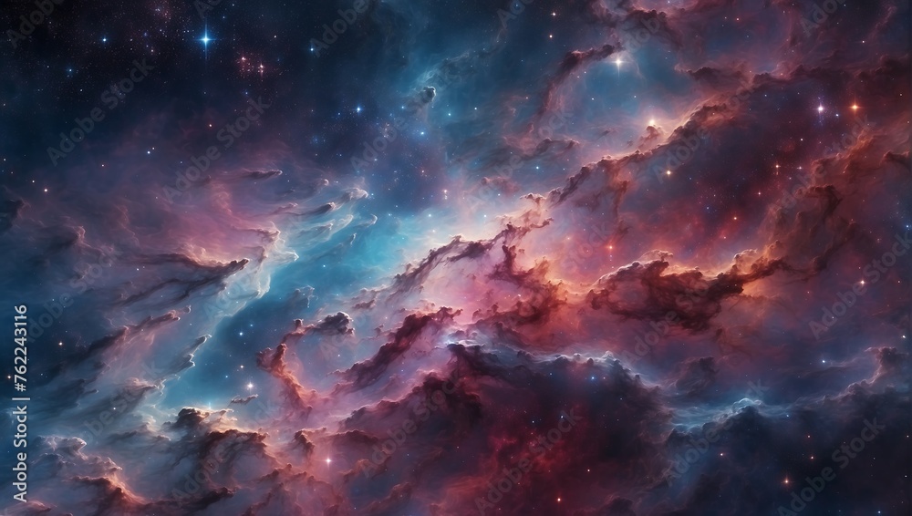 Nebulae and galaxies in outer space. Abstract cosmos background with colorful sky. ai is generated Nebulae and galaxies in outer space. Abstract cosmos background with colorful sky. ai is generated