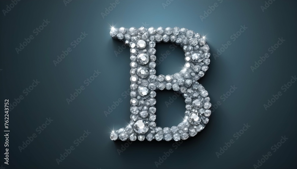 Letter B Made Of Diamonds