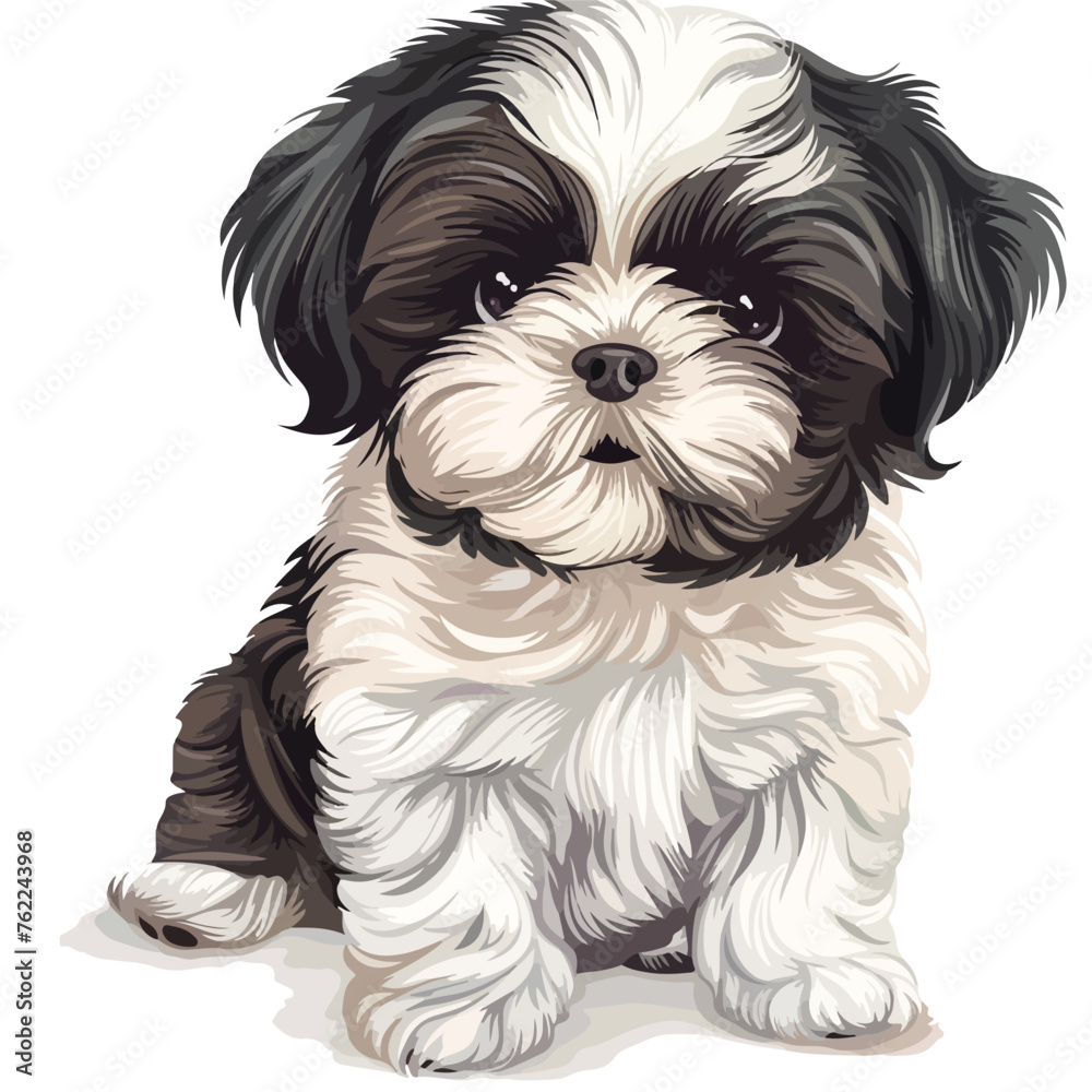 Shih Tzu Puppy Clipart  isolated on white background