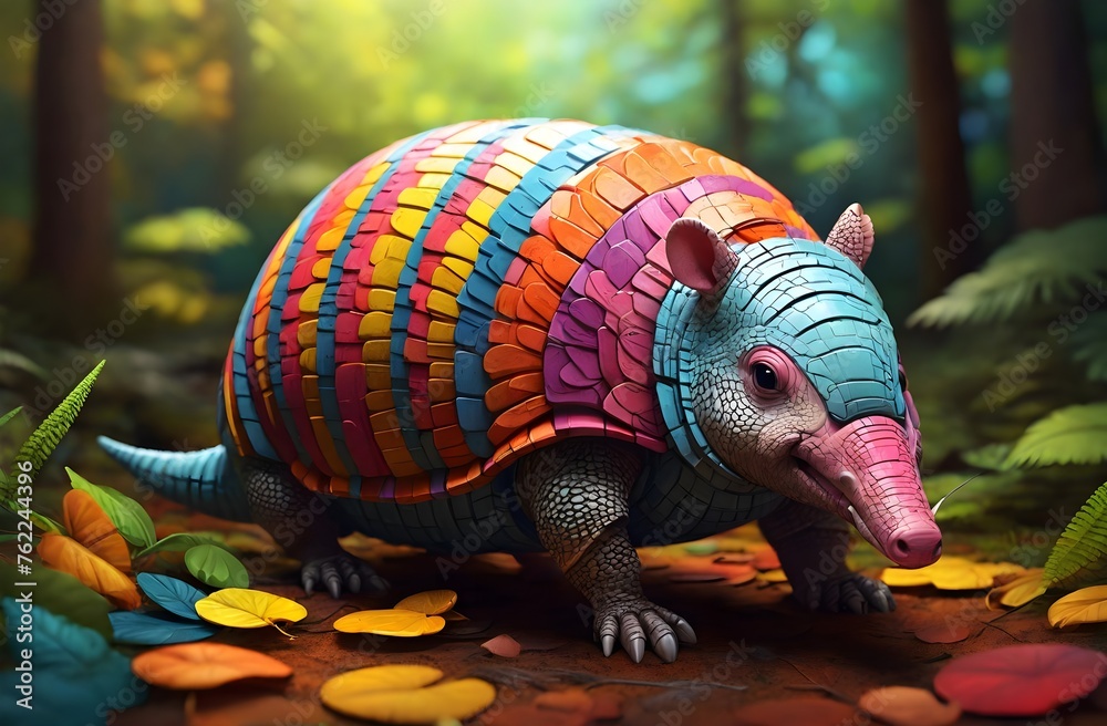 Obraz premium A colorful Armadillo in the forest