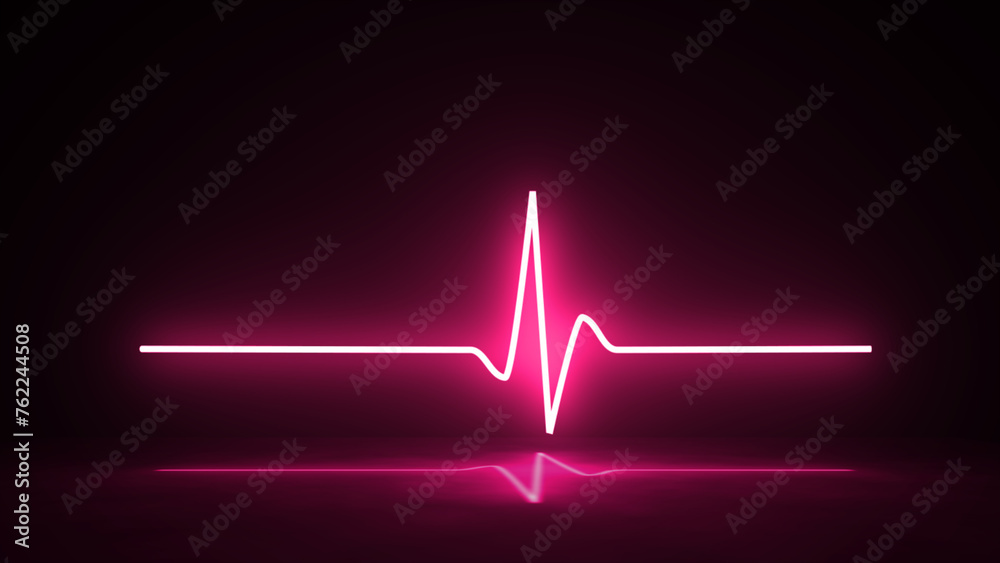 ECG or EKG cardiogram on monitor. Medical analysis hearts. Neon pulse rate line. Illustration ECG Heartbeat Display. Medical Background ECG or EKG cardiogram on monitor. Medical analysis hearts. Neon pulse rate line. Illustration ECG Heartbeat Display. Medical Background