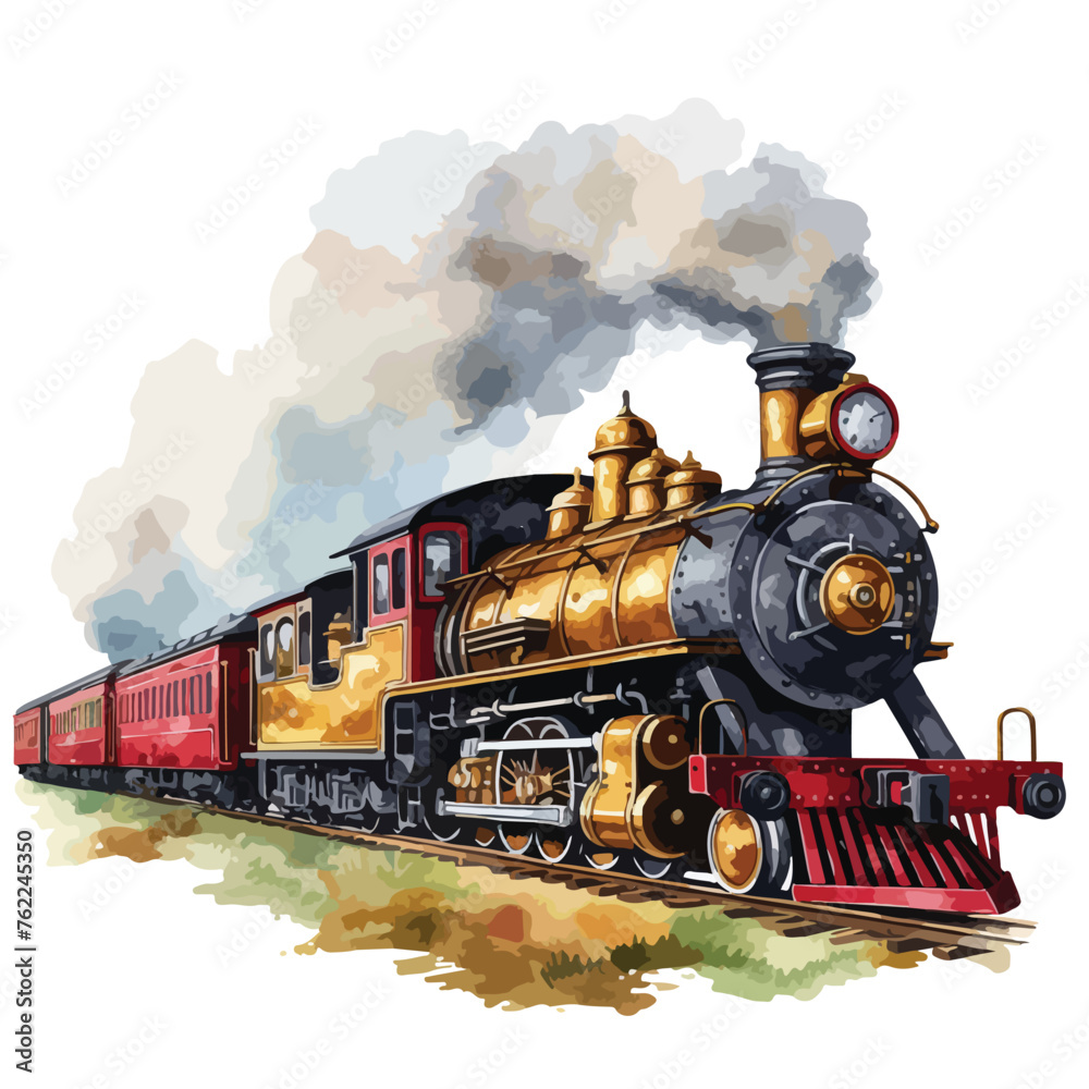 Steam Train Clipart isolated on white background