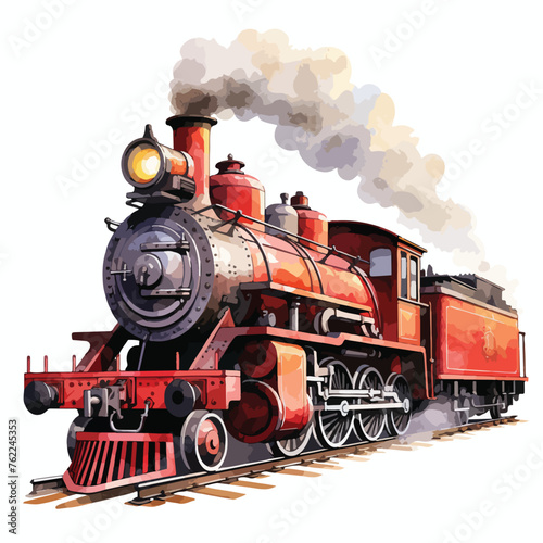 Steam Train Clipart isolated on white background