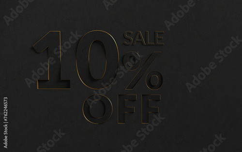 All in black 10 percent sale. 10% discount, 10% off, up to 10% illustration	
 (ID: 762246573)