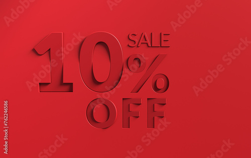 All in red 10 percent sale. 10% discount, 10% off, up to 10% illustration	
 (ID: 762246586)