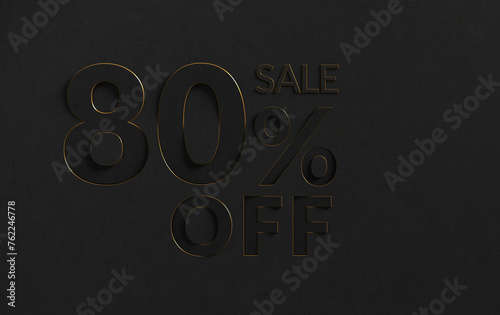 All in black 80% Off Special Offer numbers. Sale Up to 80 Percent Off, Sale Symbol, Special Offer background. (ID: 762246778)