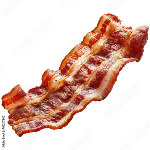 Piece of bacon isolated on transparent background photo
