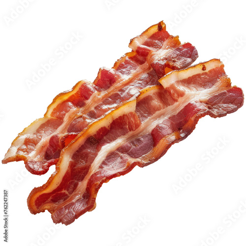 Piece of bacon isolated on transparent background