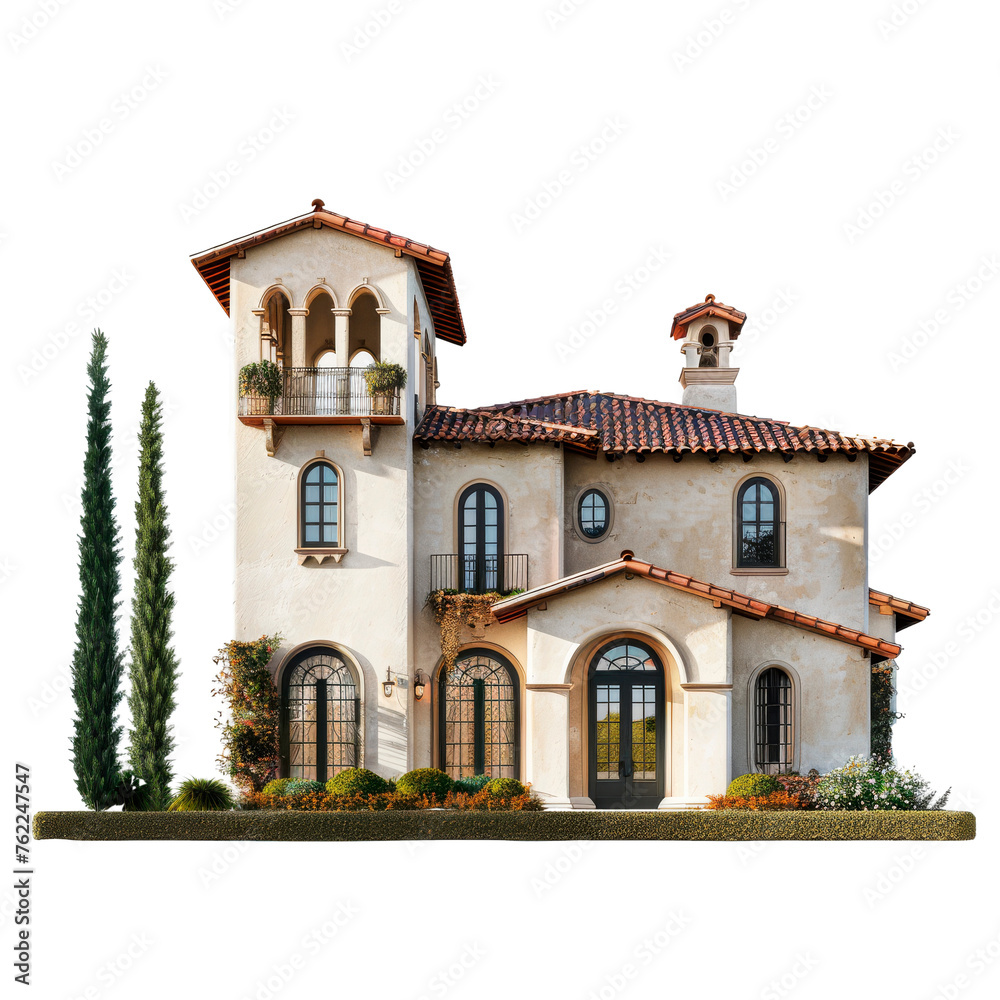 Fototapeta premium Italian villa mockup - Cut out, Transparent background