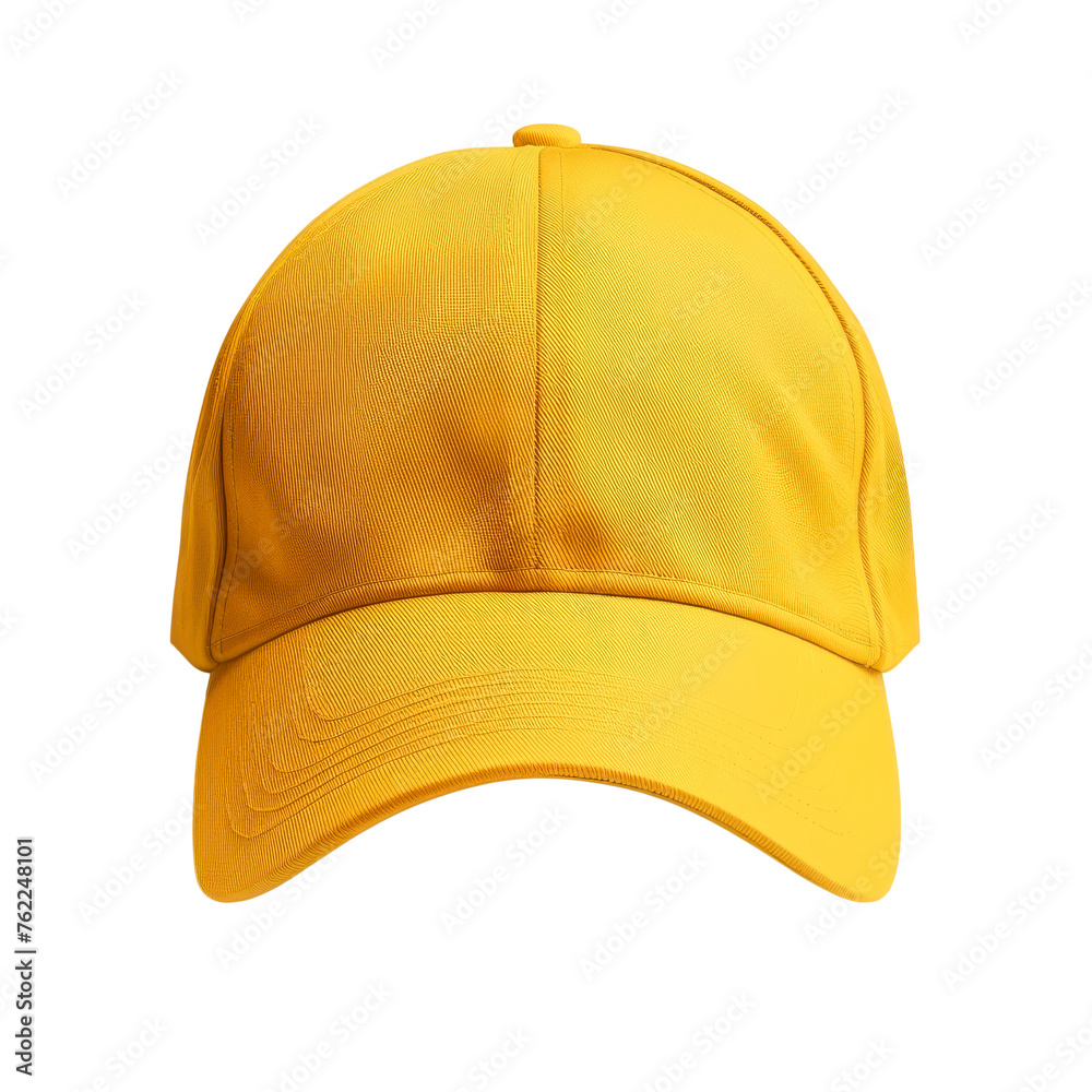 Fototapeta premium Cheerful yellow cap mockup - Cut out, Transparent background