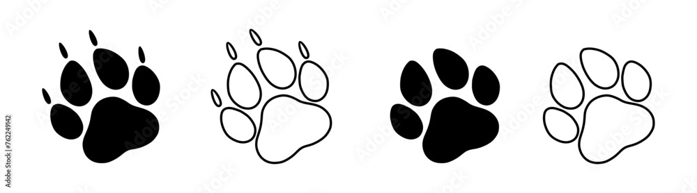 Dog Footprint logo. Footprint graphic. Pet outline. Dog Footprint logo. Footprint graphic. Pet outline.