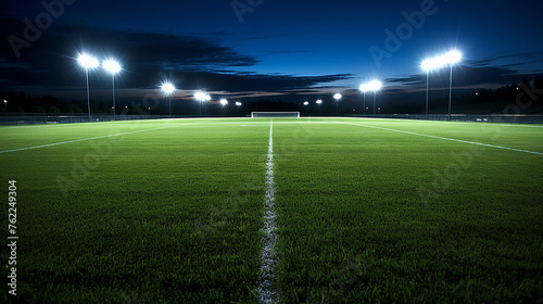 The football stadium at night. An imaginary stadium is modeled and rendered. © iCexpert