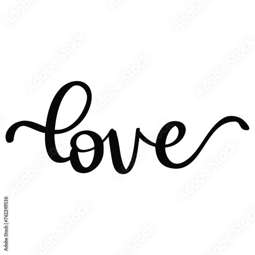 Vector illustration of hand written calligraphic word love