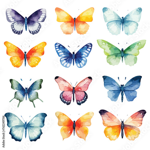 Watercolor Butterflies Clipart  © Aina