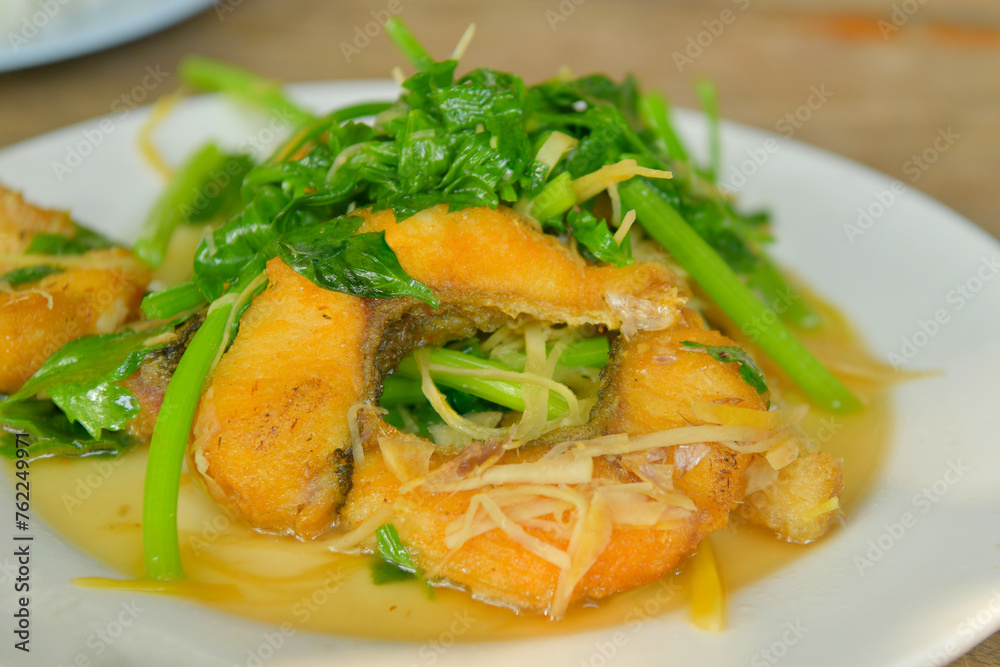 Fried fish with sauce Thai food Fried fish with sauce Thai food