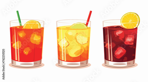 Cocktail Drink Icon flat vector isolated on white background