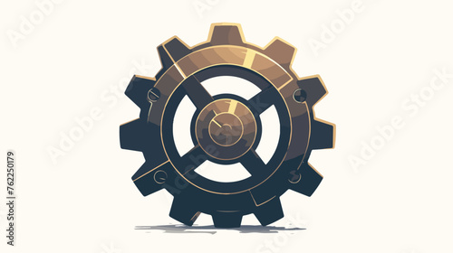 Cogwheel vector icon in black color flat vector isol