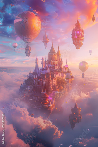 A fairy tale kingdom above the sea of clouds