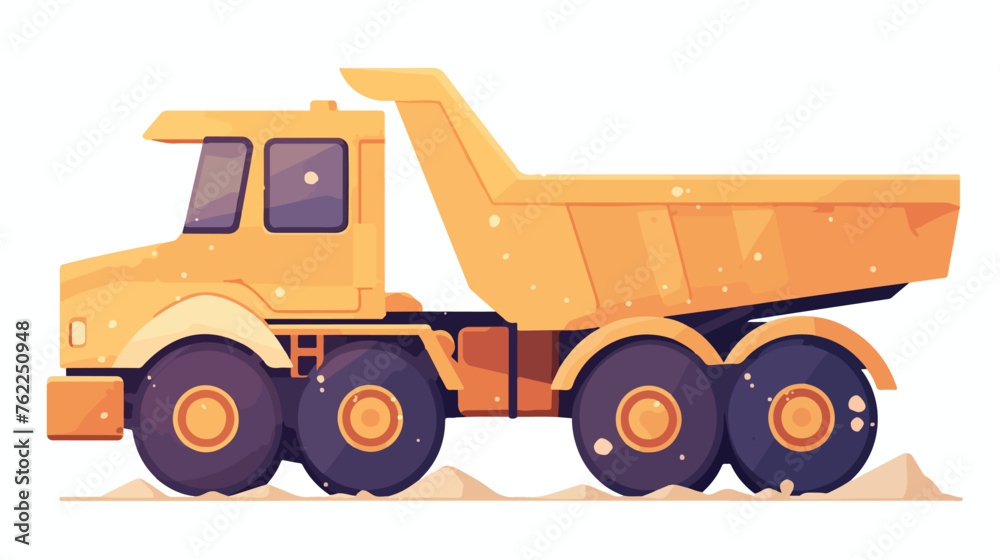 Construction Truck vector icon in fill style. flat vector