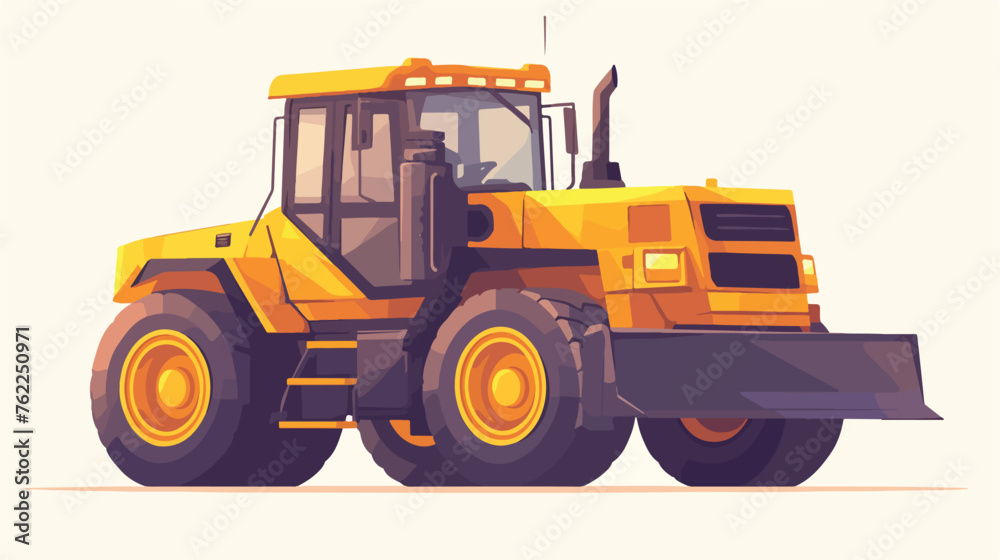 Construction Truck vector icon in fill style. flat vector