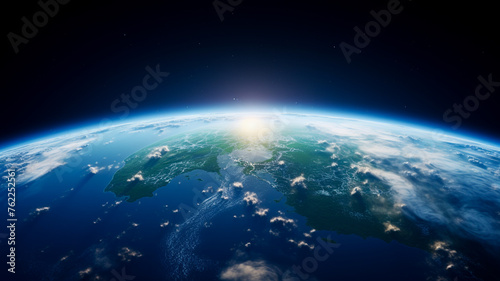 Morning light and the horizon seen from space