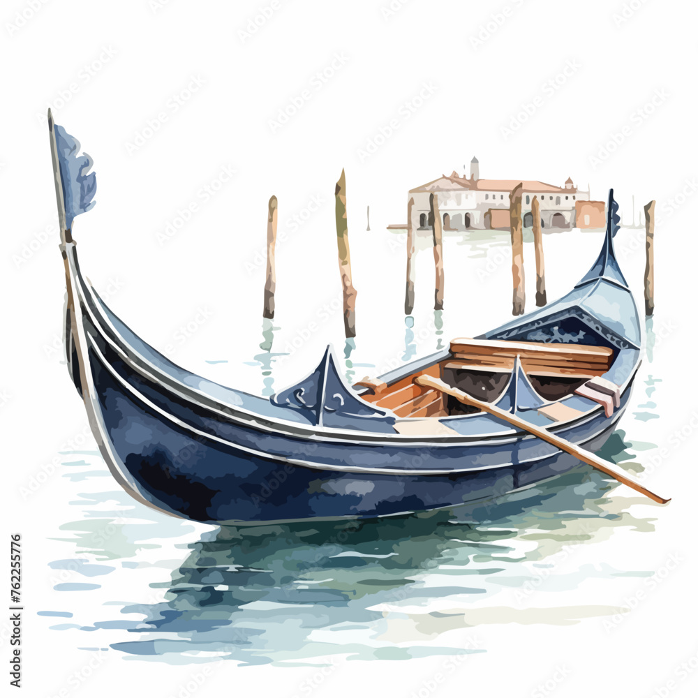 Watercolor Venice Gondola Clipart 