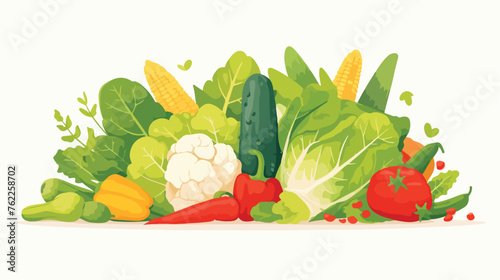 Fototapeta Naklejka Na Ścianę i Meble -  Food nature healthy vegetables isolated vector