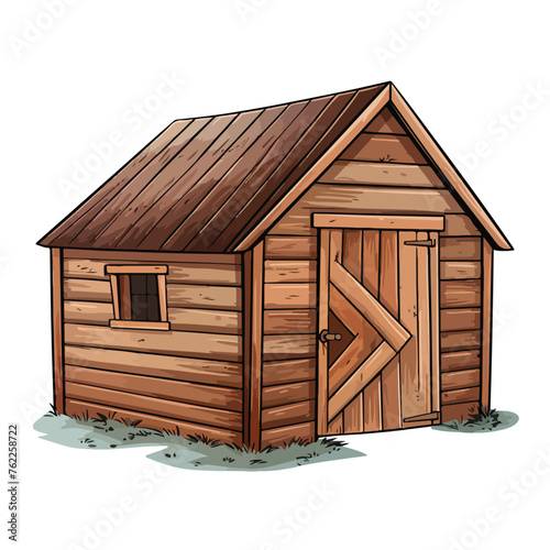 Wooden Shed Clipart isolated on white background