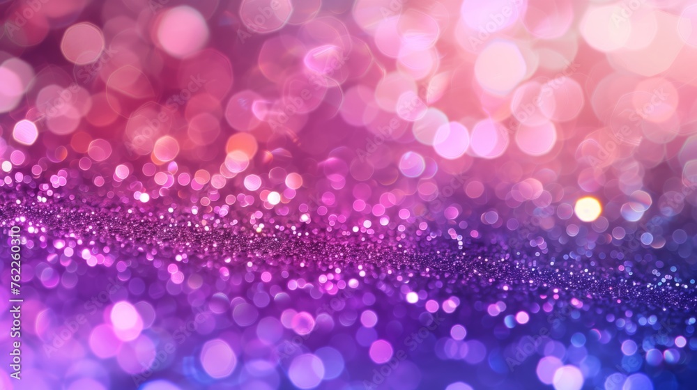 Vibrant purple and pink bokeh lights, abstract background. Glitter lights backdrop for Mother's Day, Woman's Day, Valentine's Day, Wedding, and Birthday celebration 