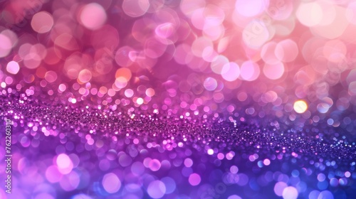 Vibrant purple and pink bokeh lights, abstract background. Glitter lights backdrop for Mother's Day, Woman's Day, Valentine's Day, Wedding, and Birthday celebration 