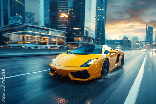 Sport car driving on the road