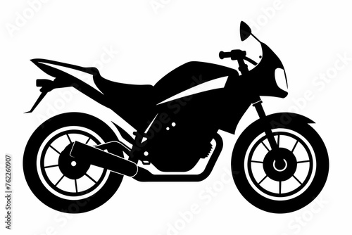 motor bike silhouette  white background