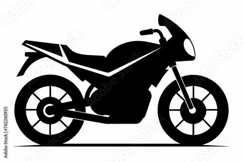 motor bike silhouette  white background