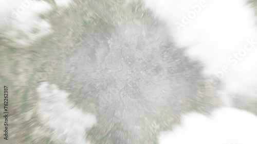 Earth zoom in from space to Rome, Italy. Followed by zoom out through clouds and atmosphere into space. Satellite view. Travel intro. Images from NASA