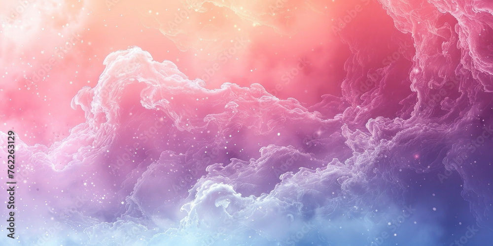 Fototapeta premium Pastel Colored Clouds with Stars in the Sky at Night Total characters 51