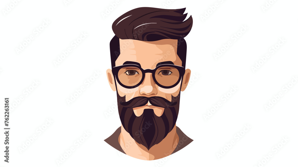 Hipster avatar icon  flat vector isolated on white background