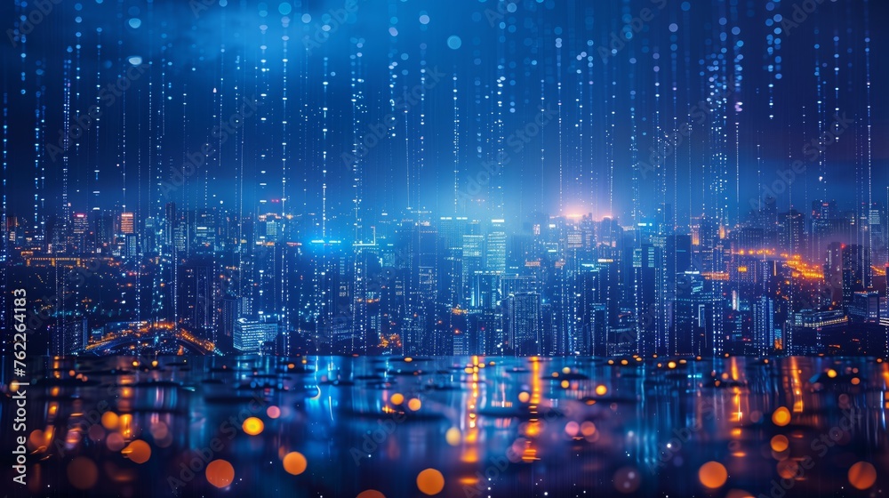 Fototapeta premium City Night Rainfall