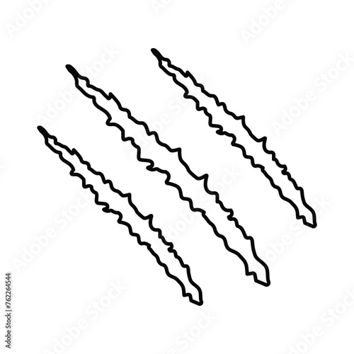 Claw  slash  assassin outline icon. Line art vector.