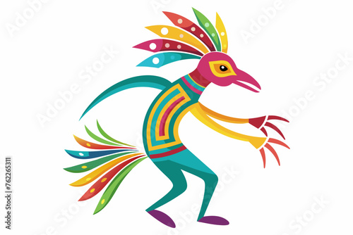 Kokopelli in various colours vector image, white background