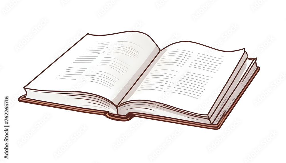 Hand drawn book on isolated transparent background illustration design 