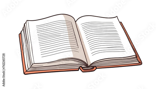 Hand drawn book on isolated transparent background illustration design 